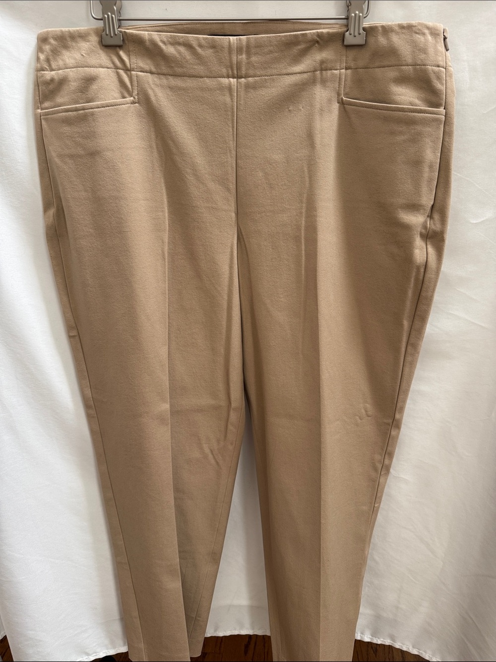 Talbots Heritage Women's Tailored Pull-On Ankle Pants - Tan Size 14 Side Zipper